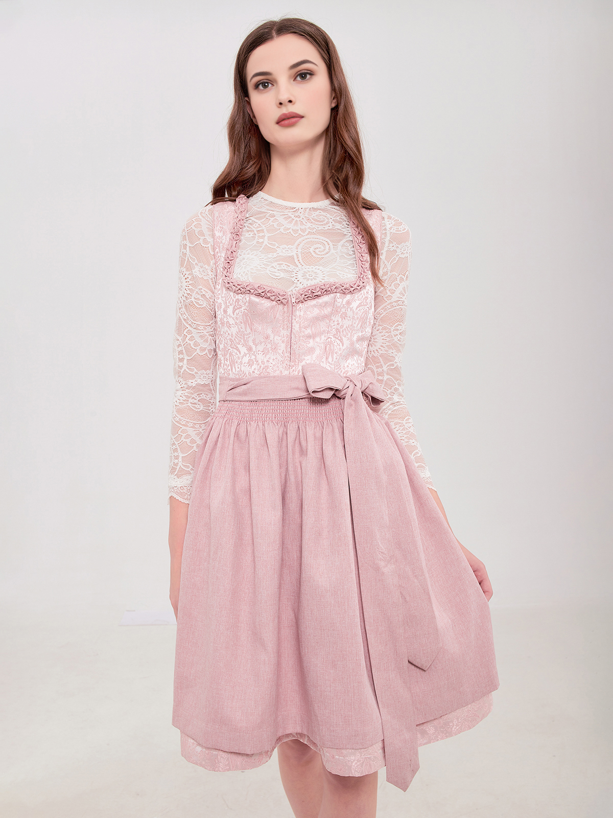 Dirndl Bluse ärmellos in Rosa