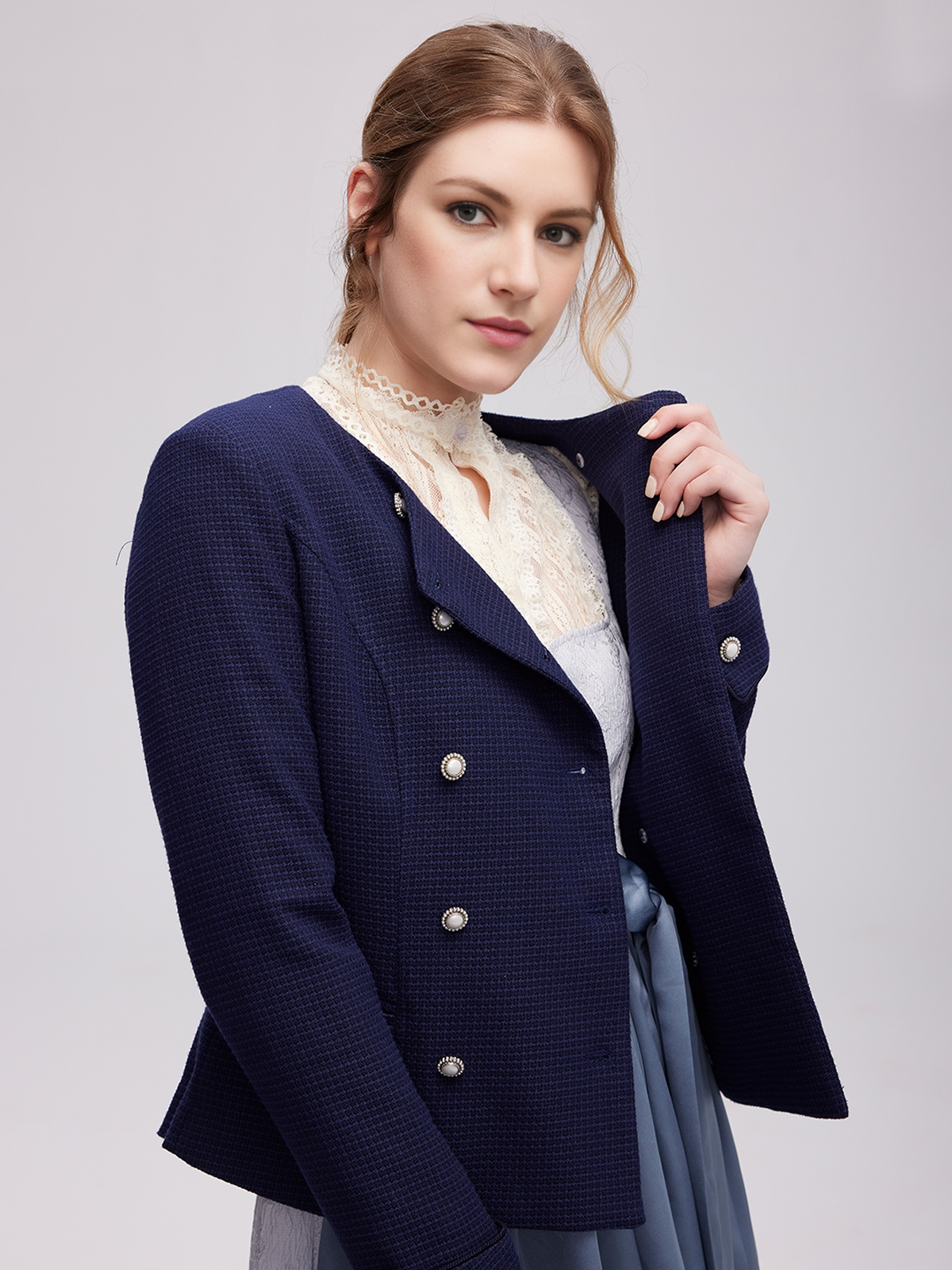 Elegantes Julia Brown Kleid in Blau