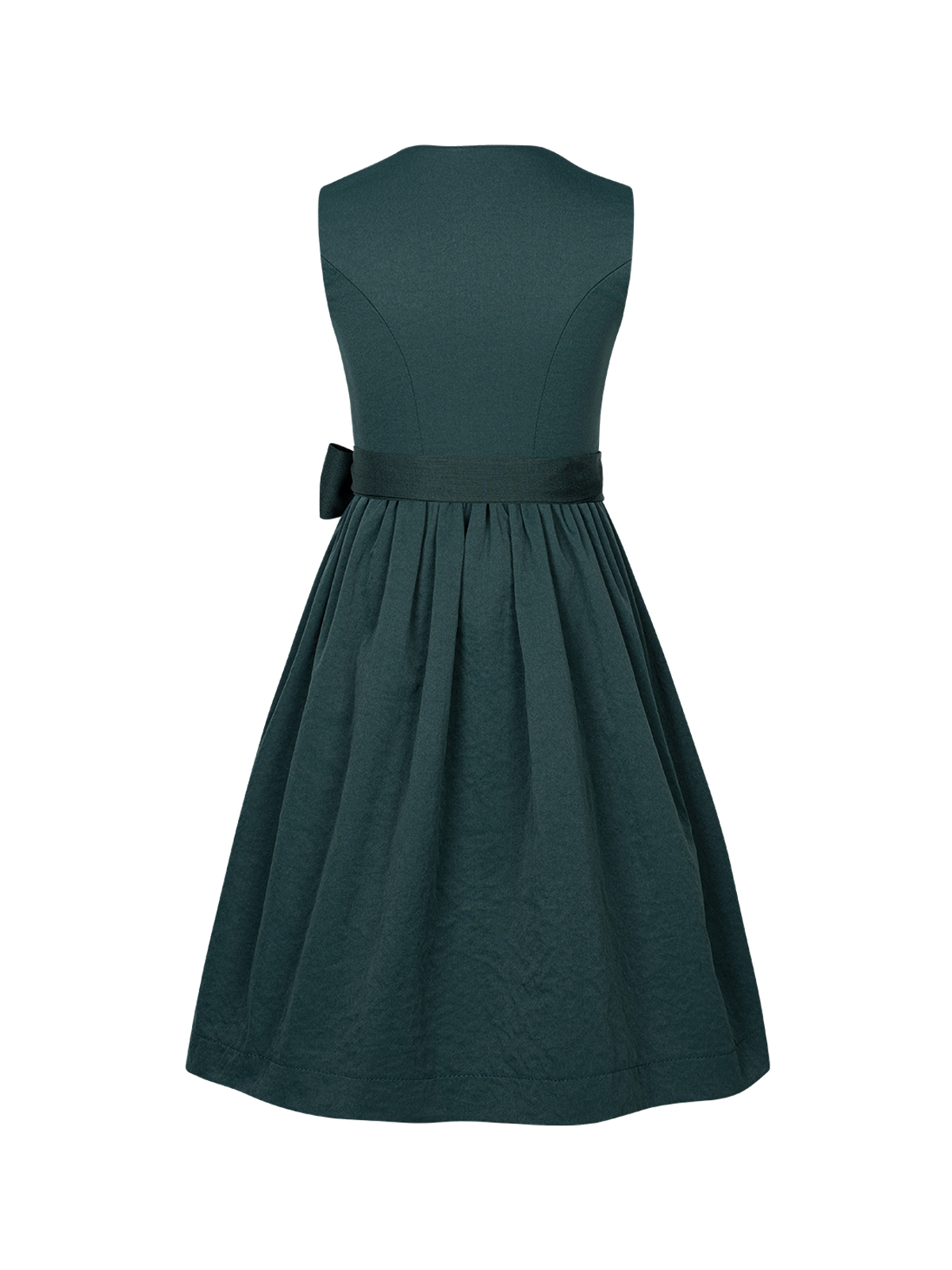 Ein elegantes blaues Dirndl mit grünen Akzenten