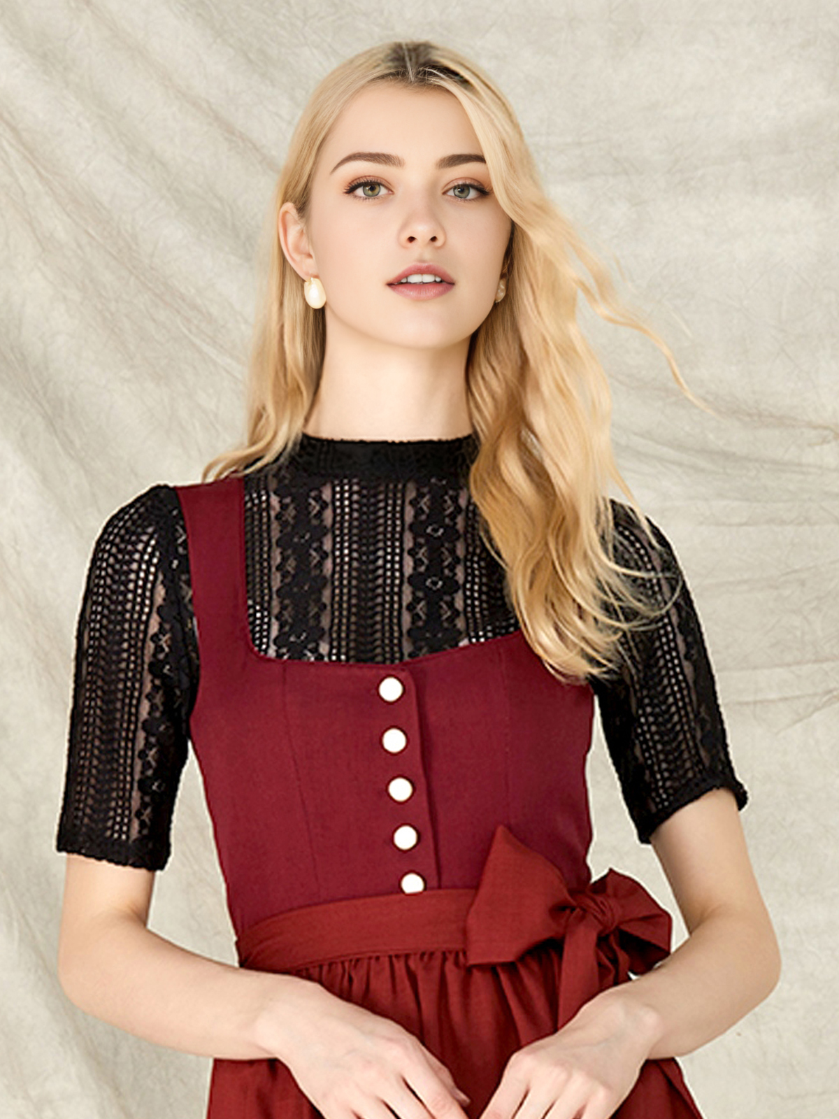 Dirndl in Rosa und Grau