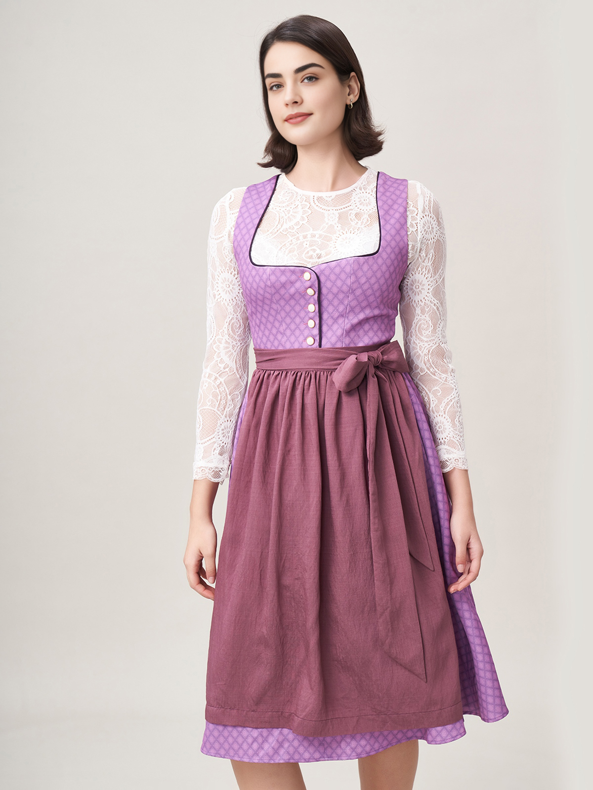 Dirndl Bluse in zartem Rosa