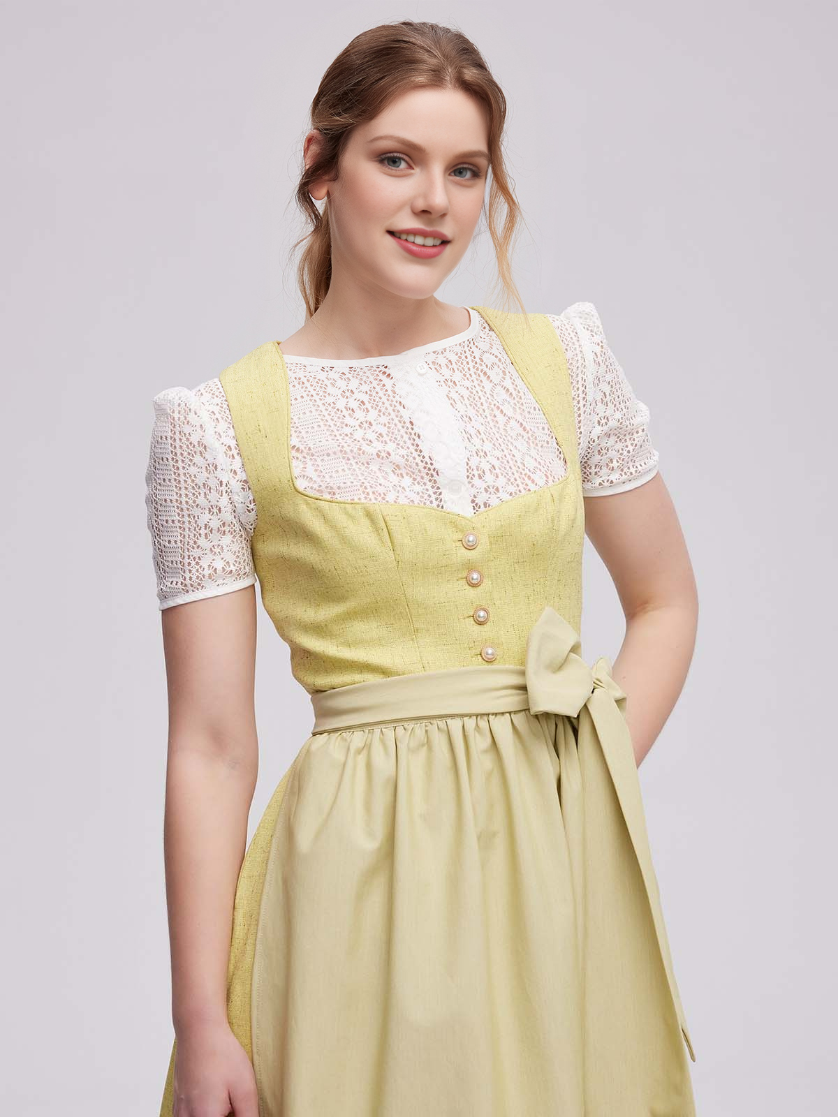 Mini Dirndl 50 cm in Gelb